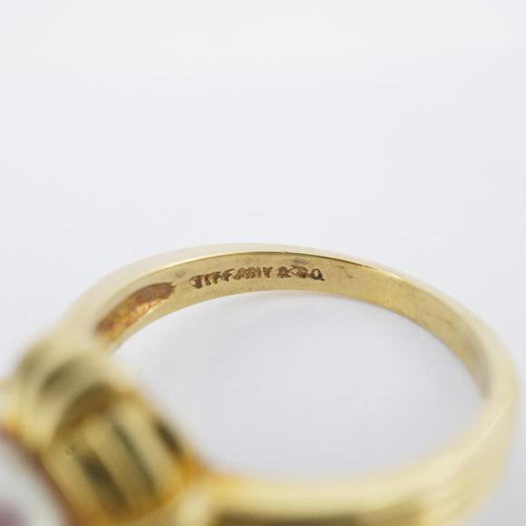 Tiffany Ring K18YG Yellow Gold Pearl Ladies - Picture 4 of 11